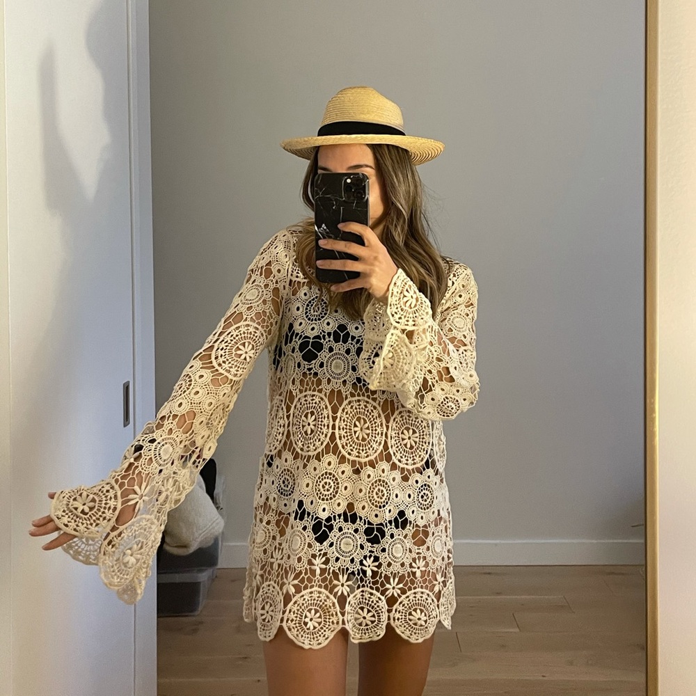 Zara Crochet Beach Coverup